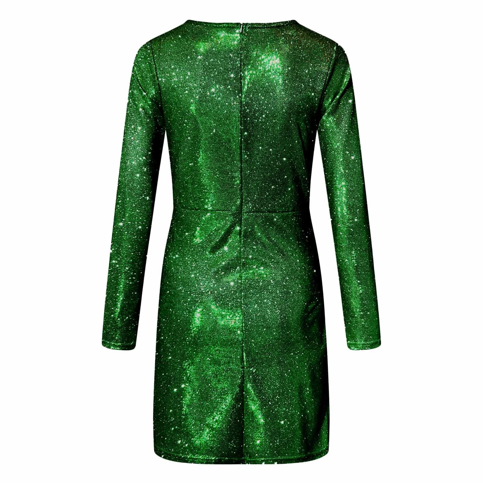 WTXUE Long Sleeve Dress, Long Self Cultivation Sleeve Ladies Sequins Party  Slim Neck Elegant Women's Dress, Plus Size Dress, Sequin Dress for Women, Green  Dress, Green 3XL - Walmart.ca
