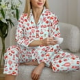 thumbnail image 6 of KLL fox gnomes and hearts Print Women's Long Sleeve Pajamas with Pants Sleepwear Loungewear 2 Set-XX-Large, 6 of 7