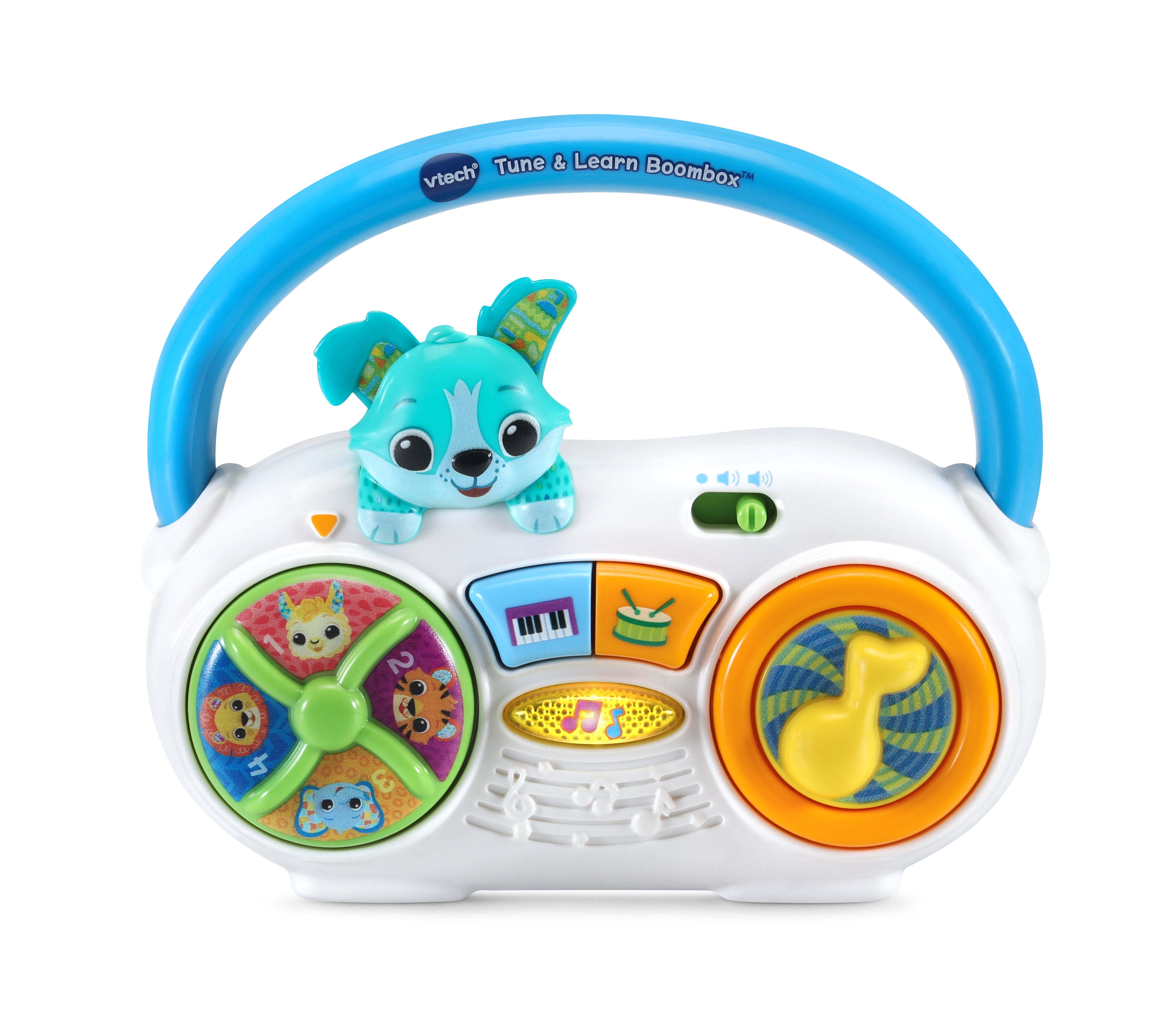 CHILDREN'S MUSICAL BOOM BOX PLAYER,W/ LIGHTS,SOUNDS,TUNES,Blue & YELLOW,18m+NEW 