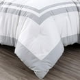 thumbnail image 4 of Chezmoi Collection Wyatt 7-Piece King Bed in a Bag Comforter Set with Sheets Hotel Style White/Silver Square Pattern Bedding Set, 4 of 9