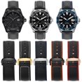 thumbnail image 2 of Correa de reloj impermeable de lona y caucho de silicona para hombre TAG Heuer Carrera, correa de buceo de competición, hebilla plegable, pulsera de 22 mm, 2 of 5