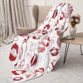 thumbnail image 3 of Fuzoiu Red Lips Print Flannel Throw Blanket,Light Weight Warm Decorative,Throw Blanket Cover for Sofa, Couch, Bedroom,Travel-80"x60", 3 of 6
