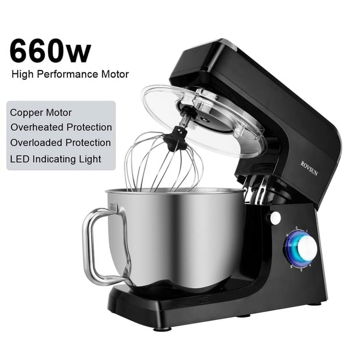 Stand Mixer, POWWA 7.5 qt Electric Mixer, 6+P Speed 660W Household Tilt-Head Kitchen Food Mixers with Whisk, Dough Hook, Mixing Beater & Splash Guard