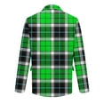 thumbnail image 4 of Kixjoy Suit Jacket for Men Big and Tall Button Down Fashion Blazer Long Sleeve Regular Fit Fall Coat Casual Plaid Lightweight Jackets for Men with Pockets, Green XL, 4 of 5