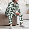 thumbnail image 7 of Fuzoiu Scottish Checkered Print Men's Long-Sleeved Pajama,Lounge Button Down Nightwear,Mens Notch Collar Pajama Set -Large, 7 of 7
