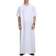 thumbnail image 2 of Túnica islámica musulmana de manga corta sólida para hombre Hugo Thawb de una pieza árabe XXXL, 2 of 7
