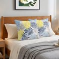 thumbnail image 6 of Pillow Covers 16x16 Set of 2, Blue Yellow Grey Palm Leaves Throw Pillow Covers Decorative Couch Cushion Cover, Summer Botanical Tropical Leaf Microfiber Soft Pillowcases for Bedroom Living Room Sofa, 6 of 9