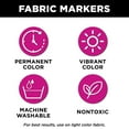 thumbnail image 4 of Tulip Permanent Nontoxic Fabric Markers 5 Pack - Brush Tip, Bullet Tip, Chisel Tip & Extra Fine Tip, Low Bleed & Fast Drying - Premium Quality for Clothes, Shoes, Bags & Other Fabric Materials, 4 of 5
