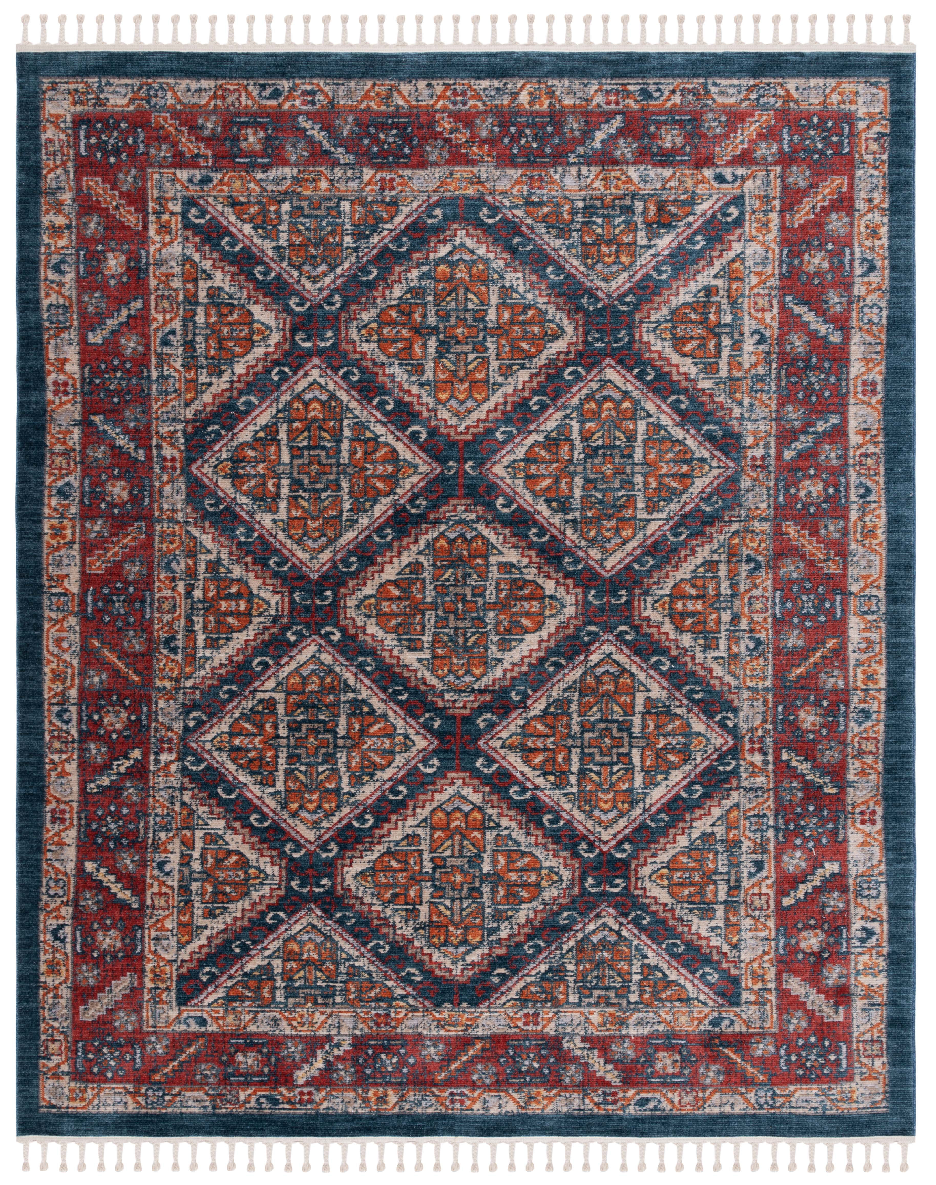 Safavieh Farmhouse Flanagan Southwestern Area Rug, Ivory/Navy, 8' x 10'