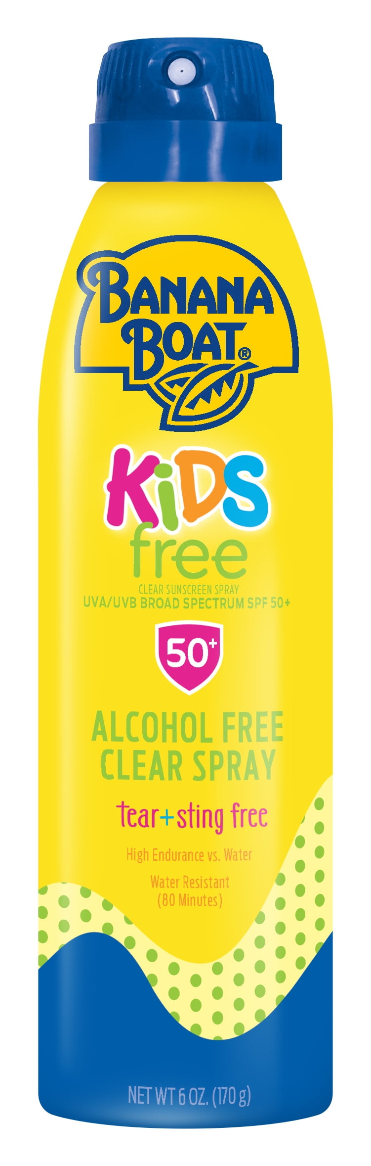 Banana Boat Kids Free Clear Sunscreen Spray SPF 50+, 6 oz