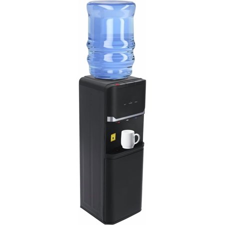 Water Cooler Dispenser for 5 Gallons Bottles, Cold/Hot/Warm 3 Temperature Settings, Top Loading Hot & Cold Water Dispenser with Child Safety Lock for Homes Kitchens Offices, Black