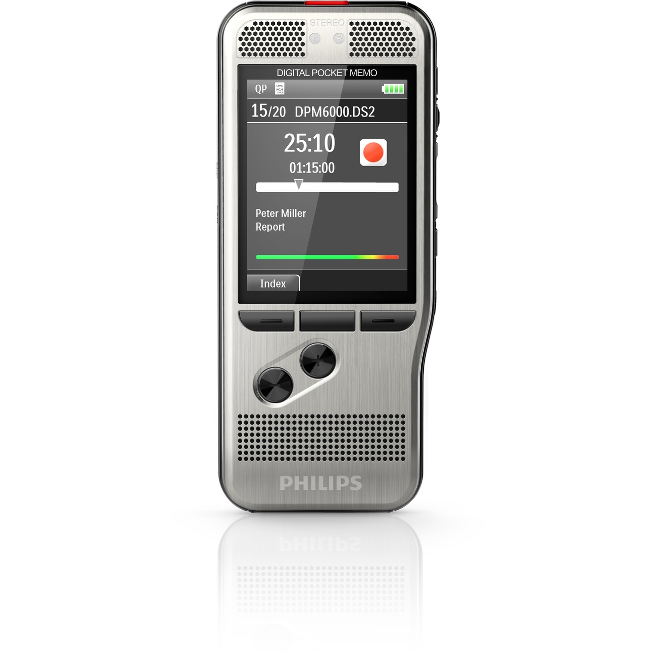 Philips Pocket Memo 6000 Digital Recorder, Push Button, 2GB, Silver - image 2 of 6