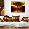 thumbnail image 3 of Designart Lonely Tree in African Sunset - African Landscape Printed Throw Pillow - 16x16, 3 of 4