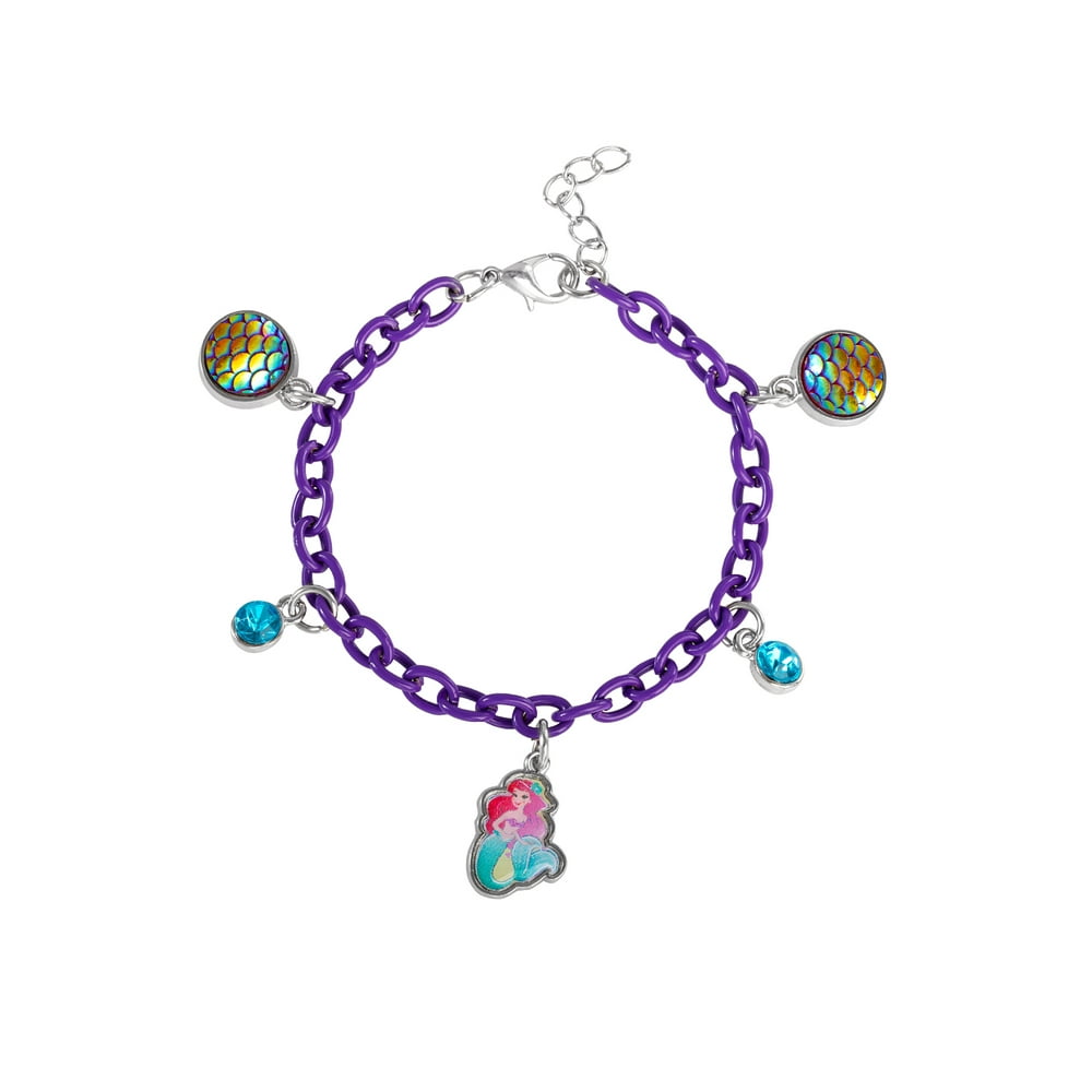 Disney Little Mermaid Charm Bracelet 6.5" + 1"