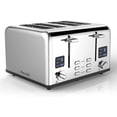 thumbnail image 2 of Savania 4-Slice Bread Toaster, Stainless Steel with Dual LCD Display, Wide Slots, Bagel/Defrost/Cancel Functions, 2 of 8