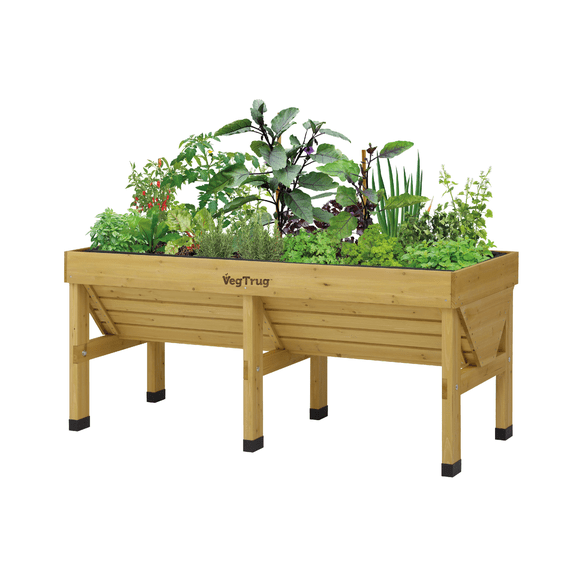 VegTrug Elevated Wood Planter Bed, Natural