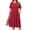 Wine-Red, variant on WellSize Plus Size Dresses for Women Summer Crew Neck Short Sleeve Sundresses Casual Beach Midi Dresses with pockets