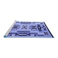 thumbnail image 2 of Ahgly Company Machine Washable Indoor Round Abstract Blue Modern Area Rugs, 6' Round, 2 of 4