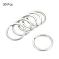 thumbnail image 2 of Uxcell 30mm O.D. Stainless Steel Flat Open Split Keyring Connector Silver Tone 30 Count, 2 of 4