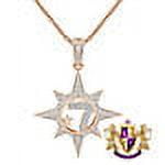 Men's Real Genuine Diamond Five Percenter Nation 7 Star Allah Pendent 10K Rose Gold Over Charm Chain Set 2.25''