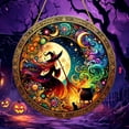 thumbnail image 4 of LAMIRO Witch Stain Art Hanging Decor - 2D Flat Circular Acrylic Wall Hanging for Halloween&Mystical Home Decor - Intricate Moon&Silhouette Designs, 4 of 4