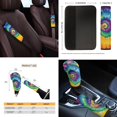 thumbnail image 4 of Jeiento Rainbow Tie Dye 14 Pack Car Seat Cover Full Set with Steering Wheel Cover Auto Seatbelt Pads Cup Coaster Trash Can Rear View Mirror Cover Coasters Armrest Cover Gear Shift Knob Cover Set, 4 of 7