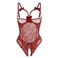 thumbnail image 1 of Gibobby Lencería sexy para mujer Lencería Atracción Perspectiva Mujer Con Plata Sexo Encaje Ropa interior Íntimos(Vino rojo G), 1 of 5