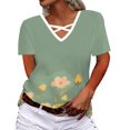 thumbnail image 2 of Gibobby Playera de Manga Corta con Cuello Redondo Camiseta manga corta estampada para mujer verano Top suelto informal(A,G), 2 of 4