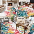 thumbnail image 5 of 5'x8' Area Rugs, Coastal Indoor Outdoor Area Rug for Living Room Bedroom, Summer Beach Red Teal Coral Nautical Washable Bathroom Rugs Kitchen Floor Carpet Mats Home Decor Aesthetic, 5 of 8