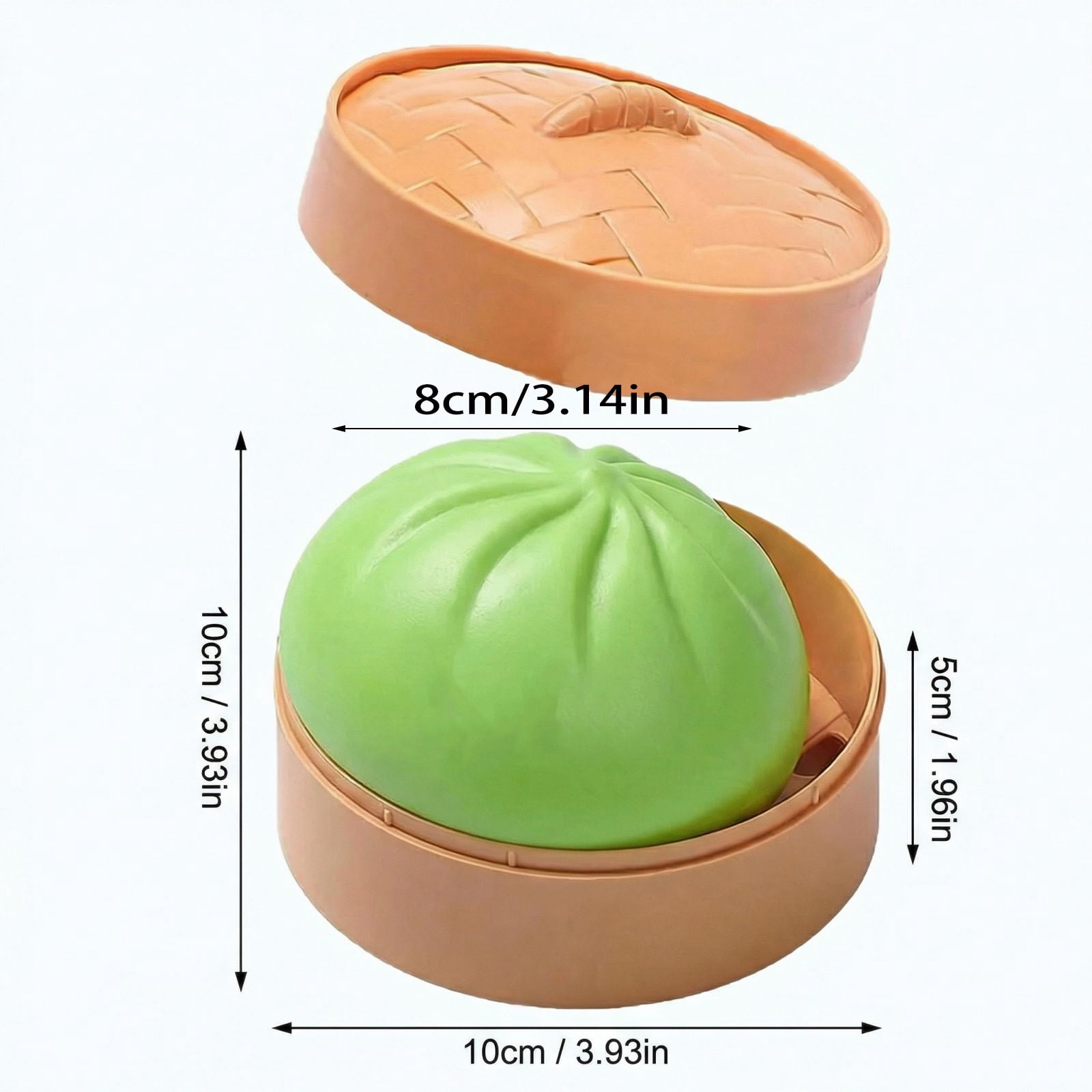 Cute Squishy Dumpling Large with Steamer, Squishy Dumpling Doll with Cute Expressions, Silicone Bun Sensory Fidget Dolls, Hand Pinching Decompression Dolls