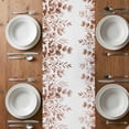 thumbnail image 4 of Table Runner 70 Inches Long for Kitchen Dining, Brown Red Eucalyptus Leaves Dresser Scarf Farmhouse, Dining Table Decorations for Wedding/Parties, Watercolor Spring Summer Botanical 13 x 70 In, 4 of 8