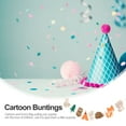 thumbnail image 3 of FOMIYES 2Pcs Assorted Color Linen Birthday ng Flags with Jungle Animal Theme Party Decoration, 3 of 7