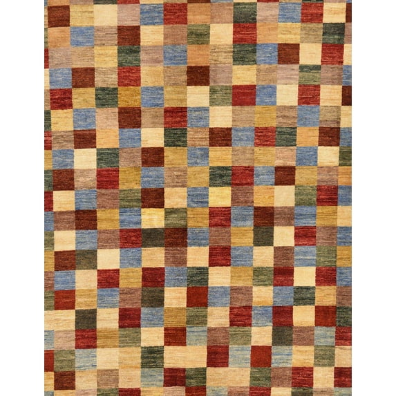Ahgly Company Machine Washable Indoor Rectangle Abstract Metallic Gold Area Rugs, 8' x 12'