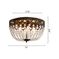 thumbnail image 2 of Portland 4-Light 15 in. Black/Gold Simple Bowl Flush Mount With Crystal Shade, 2 of 4