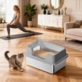thumbnail image 1 of QinaQin Large Stainless Steel Litter Box with High Rim Design, Non-Stick Coating, Scoop-Proof and Odor-Proof, Suitable for Multiple Cats, Rabbits and Small Pets, Easy To Clean, 1 of 6