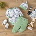 thumbnail image 2 of Gerichy Toddler Baby Boy Clothes Fall Winter Outfit, Baby Boys Clothes Outfits Dinosaur Print Cotton Long Sleeve Rompers Pants Hat 3PCS Sets, 2 of 7