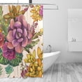 thumbnail image 2 of Coolnut Botanical Succulents Shower Curtain Bathroom Decor Watercolor Shower Curtain Sets Fabric Cloth Bathroom Curtains with Hooks 60x72 Inch, 2 of 6