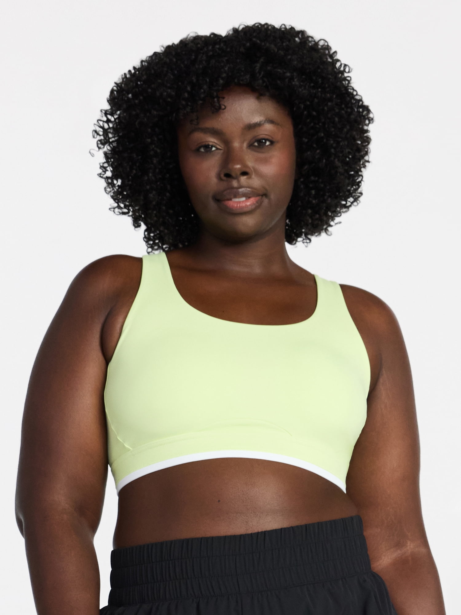 Avia Women's Medium Support Open Back and Contrast Tipping Sports Bra, XS-XXXL