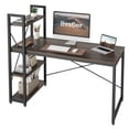 thumbnail image 1 of Bestier 55 inch Computer Desk with 4-Tier Shelves Craft Table Writing Study Table, Brown, 1 of 8