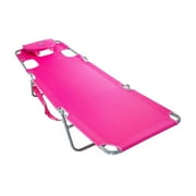 Ostrich The Original Chaise Beach Lounge Chair, Folding and Reclining Outdoor Lounger, Pink