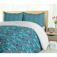 thumbnail image 5 of Ambesonne Flamingo Duvet Cover Sets, Colorful Animals Swirls, 2-King, Multicolor, 5 of 7