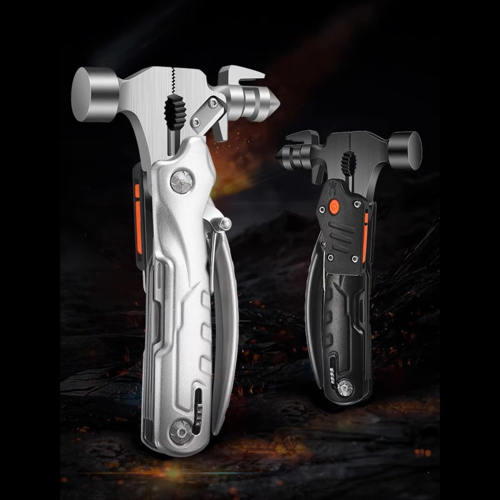 Upgraded 16-in-1 Multitool Hammer, Camping Knife with Adjustable Wrench, Screwdriver, Wire cutter, Hammer, Bottle Opener, Multi Tool for Men, 1 Pcs, 5.59x3.03"