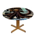 thumbnail image 3 of Orinice Octopus Boat Pirate Ship Round Table Cover Stain Resistant Washable Indoor Outdoor Tablecloth Kitchen Dining Wedding Parties 100% Polyester Fiber 38-42, 3 of 8
