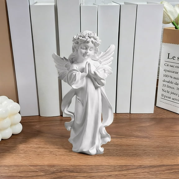 ToyKingdee Resin Angel Statue, Resin Angel Figurine, Adorable Flower Girl Decorative Ornaments,Home Decor Fairy Prayer, Christmas & Thanksgiving Day Decoration