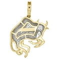 thumbnail image 3 of 10K Yellow Gold Round Diamond Taurus Horoscope Pendant 1.30" Pave Charm 0.45 CT., 3 of 6
