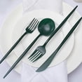thumbnail image 6 of BalsaCircle 50 Hunter Green Disposable Heavy Duty Plastic Cutlery Spoons Forks Knives Set Party Events Tableware Supplies, 6 of 8