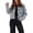 Light Blue, variant on Denim Jacket for Women Star Pearl Ripped Lapel Button Down Wash Fit Classic Outerwear