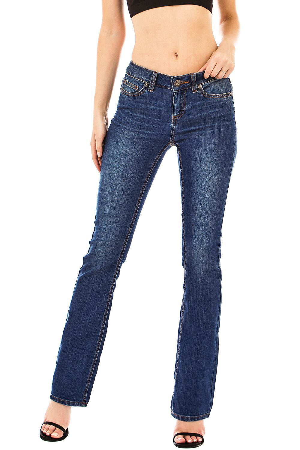 Wax Jean - Wax Jeans Women's Juniors Mid Rise Slimming Bootcut Jeans (5 ...
