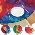 thumbnail image 4 of Colorful Tie Dye Pattern Round Fitted Tablecloth with Elastic Edge,Dining Table Cover Waterproof,Outdoor Round Tablecloth for Camping,Dining,Indoor and Outdoor, 4 of 7