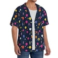thumbnail image 4 of Xecao offers the Colored Balloons for Men's Casual Short-sleeved Shirt, a button-up collared shirt with a pocket, perfect for beach vacations and yacht travel in the 4X-Large size., 4 of 7